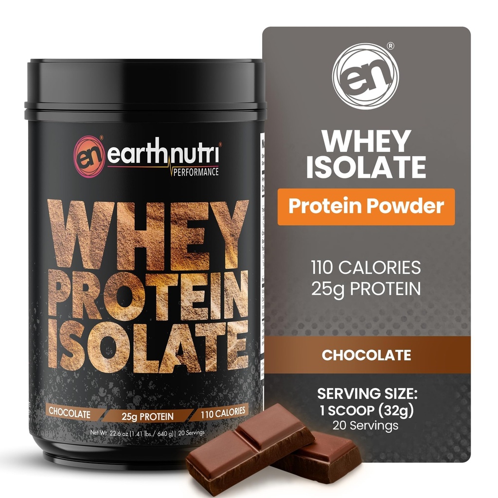 Polvere di proteine dell'isolato del siero – polvere di recupero dell'allenamento post per il recupero del muscolo e la crescita – proteine 25g – facilmente digeribili – non OGM & Gluten-Free – Cioccolato Flavor – 20 secchi (1.41 lbs)