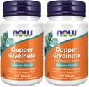 NOW Integratori, Copper Glycinate con 3mg Albion Copper, promuove la salute strutturale*, 120 compresse, Grigio chiaro, Tan (Pack of 2)
