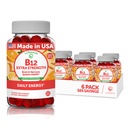 Vitamina B12 Gummies per Adulti - Tastiest Formula Proprietario - 3000mcg Methyl B-12 High Absorption Energy Gummies - Non-GMO Vegan Vit B12 - Chewable B 12 per il supporto energetico e la salute del Bone - 6 Pack