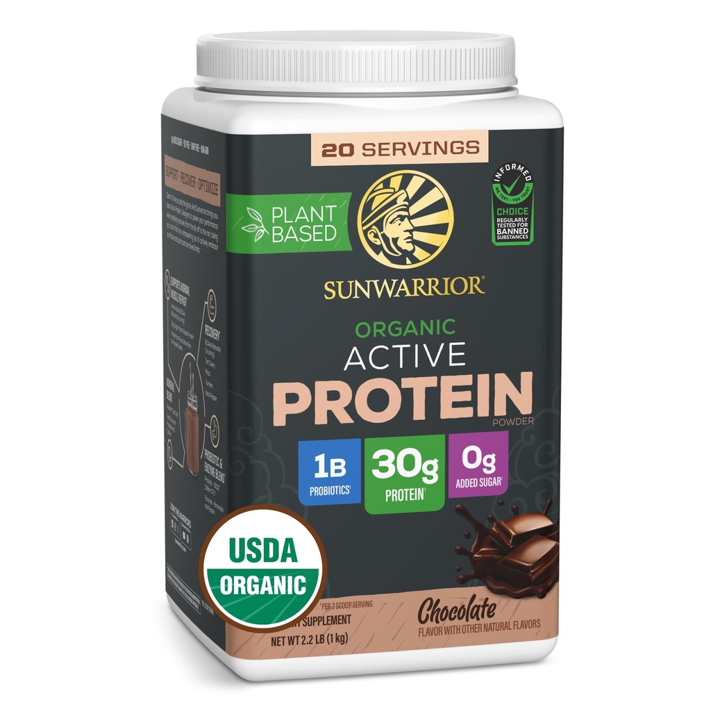 Polvere proteica organica a base di piante solari | Polvere proteica biologica vegana con aminoacidi BCAA Plus Recupero Minerali & Botanicals | Latticini di soia non OGM & Gluten Free (Chocolate, 20 Serve)