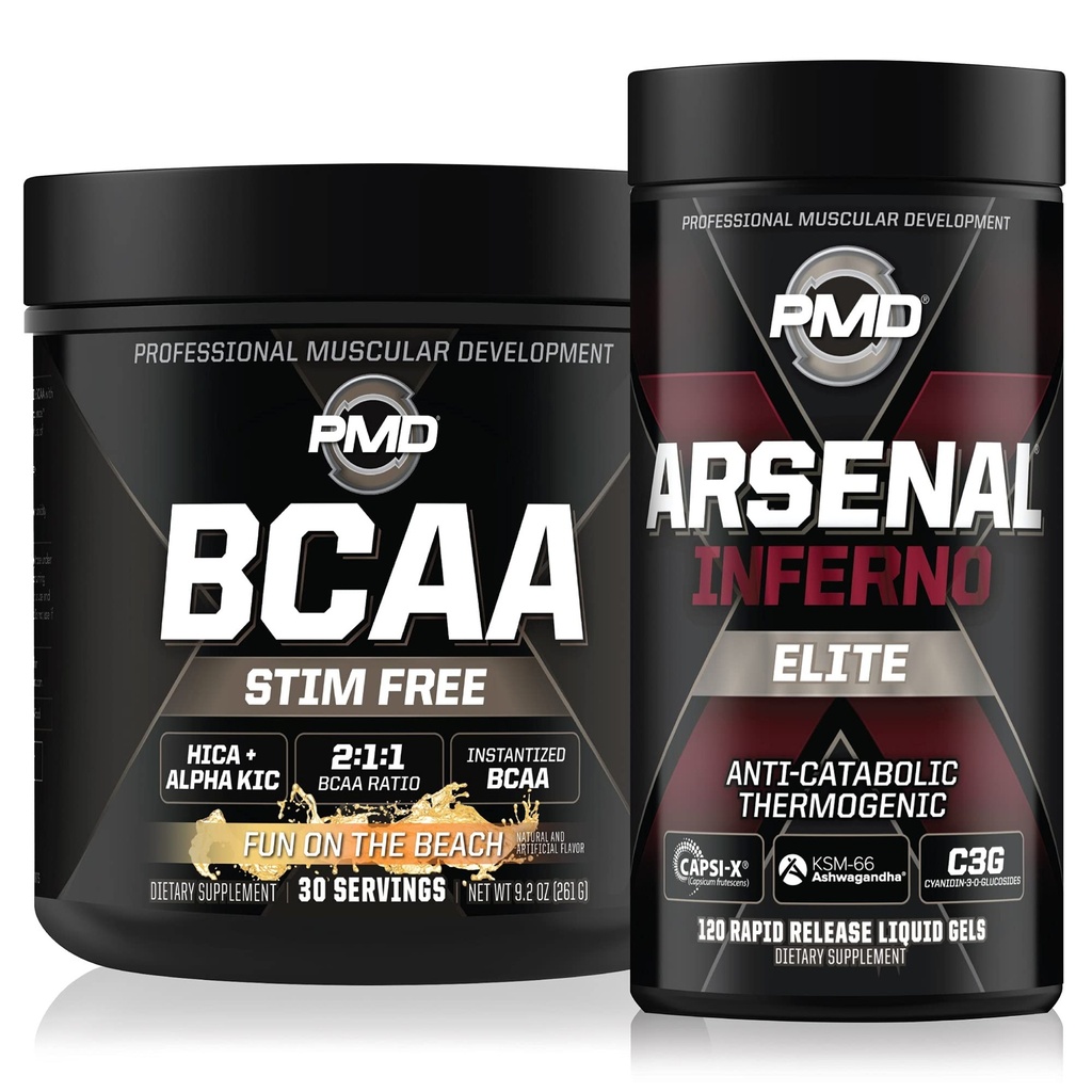 PMD Sports Arsenal X Inferno Superior ad azione rapida Gel Termogenico Grasso Termogenico (120 Gel Liquidi) Sport BCAA per il recupero e le prestazioni- Divertimento sulla spiaggia (30 Serve)