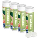 Drinklits Lime Daily Electrolyte Hydration Tablets (4) Tube Bundle | Natural Sports Drink – 0g Zucchero – Ottimo sapore | 40 Serve - 10 compresse per tubo