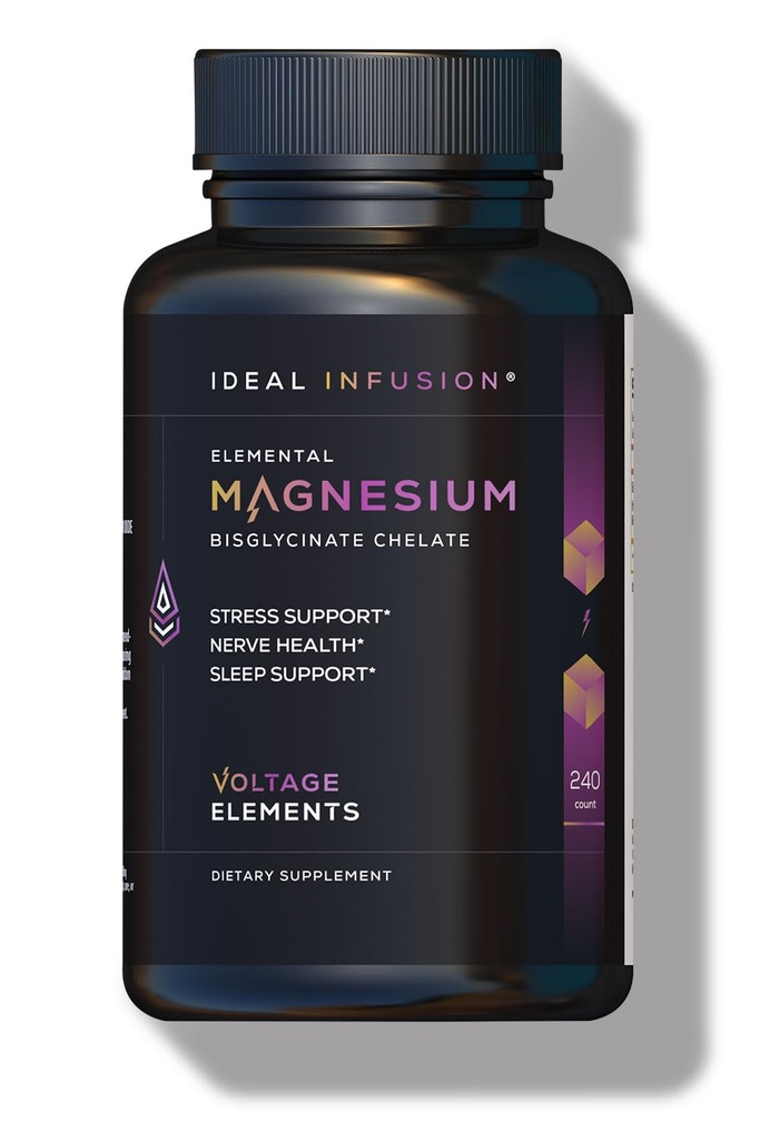 Elementi di tensione Magnesio Glycinate Chelate 2777mg - Promuove il relax e il sonno profondo - Magnesio Elementale 500mg (240 capsule) Vegan