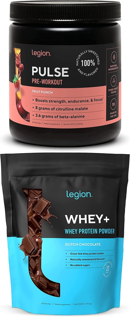 LEGION Pulse Pre Workout Supplement (Punto di prua) Cioccolato di proteine del siero di latte - Polvere di proteine isolate di siero di latte