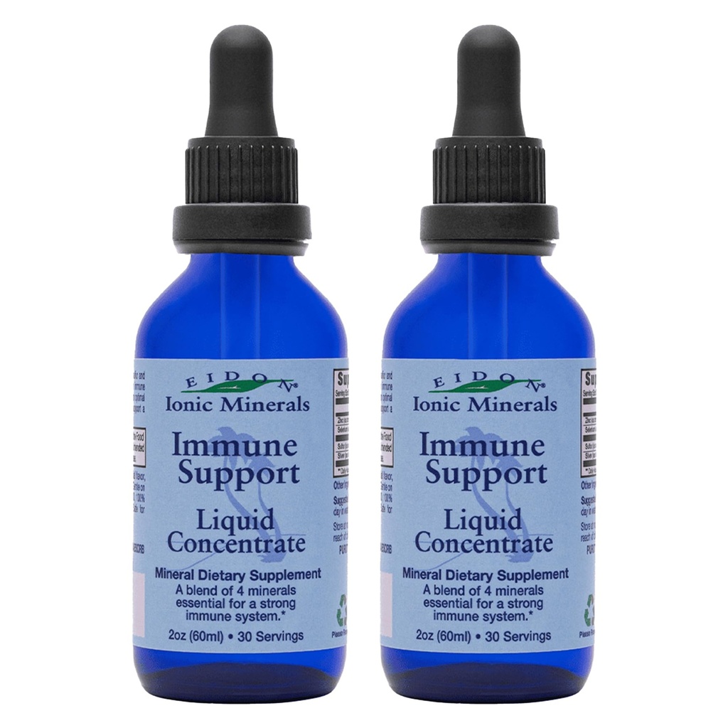 Eidon Ionic Minerals Integratore Immune Integratore Liquido Concentrato - Gocce Minerali con Zinco, Selenio, Supporto & Mantenere Sistema Immune, Biodisponibile, Nessuna Preservativi - 2 oz (Pacchetto di 2)