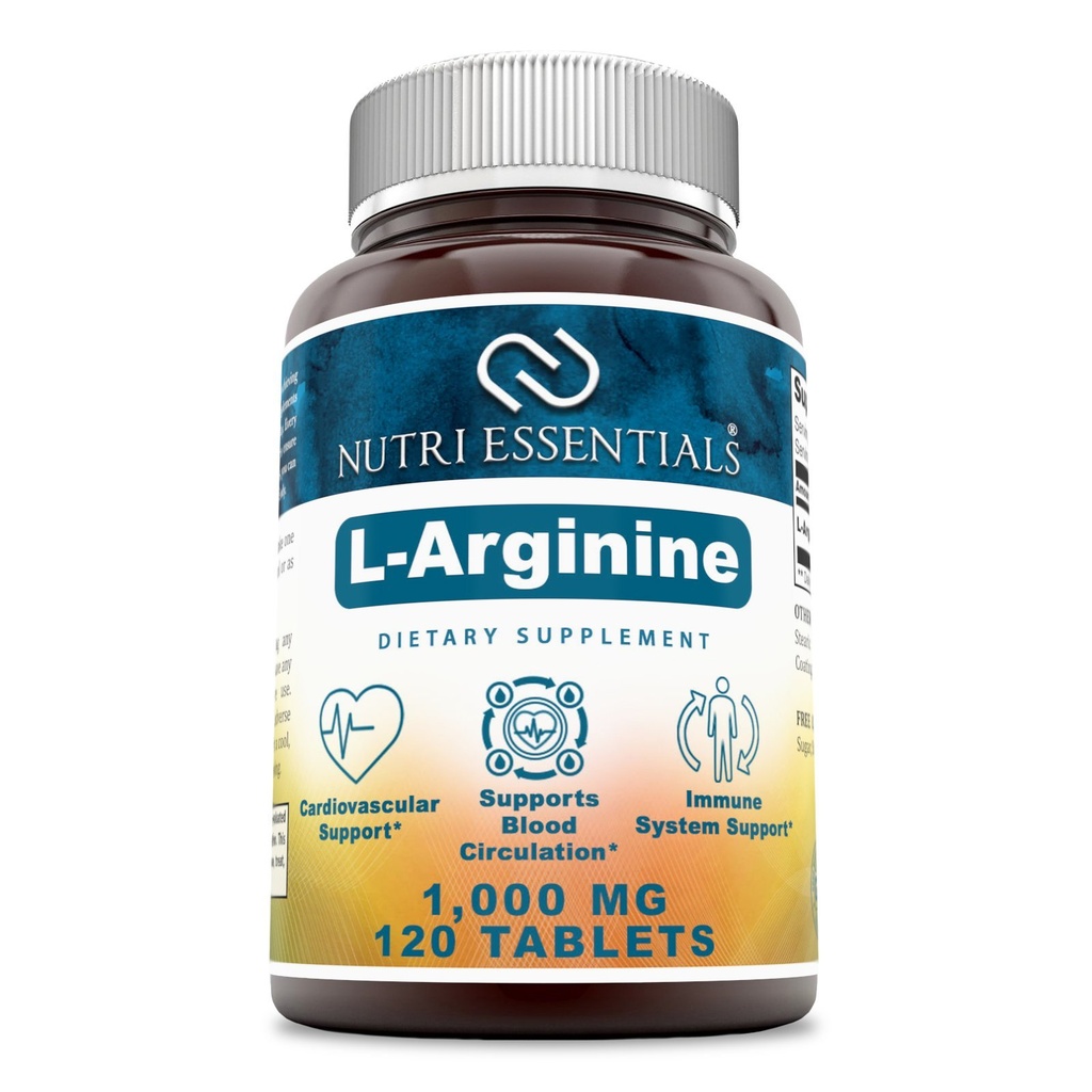 L-Arginina 1000 Mg 120 compresse Integratore alimentare - Supporta la salute cardiovascolare - Supporta le funzioni del sistema immunitario - Promuove la circolazione sanguigna