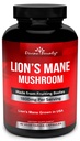 Organic Lions Mane Mushroom Capsules - 1800mg Strongest Lion's Mane Mushroom Supplement - Non OGM Lions Mane Extract Powder - Nootropic Brain Supplement - Brain & Immune Support - 90 Caps vegetariani