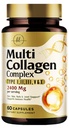 Multi Collagen Peptides 2400mg per le donne – Miglior complesso di collagene idrolizzato con 5 tipi (I, II, III, V, X) - Grass Fed - Hair, Skin, Nail, Bone & Joint Support for Beauty & Wellness – 60 Capsule