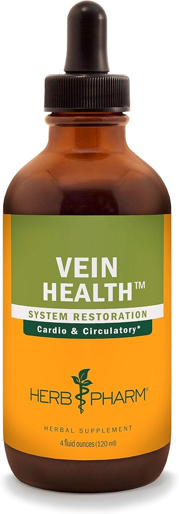 Herb Pharm Vein Health Liquid Herbal Formula per il supporto del sistema cardiovascolare e circolatorio - 4 oncia