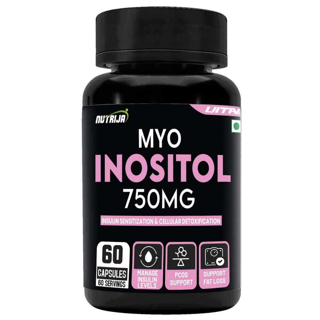 NutriJa Myo-Inositol 750mg Capsules | Vitamin B8 for Women’s Wellness, Metabolic Wellness & Cellular Function Support | 60 Veg Capsules