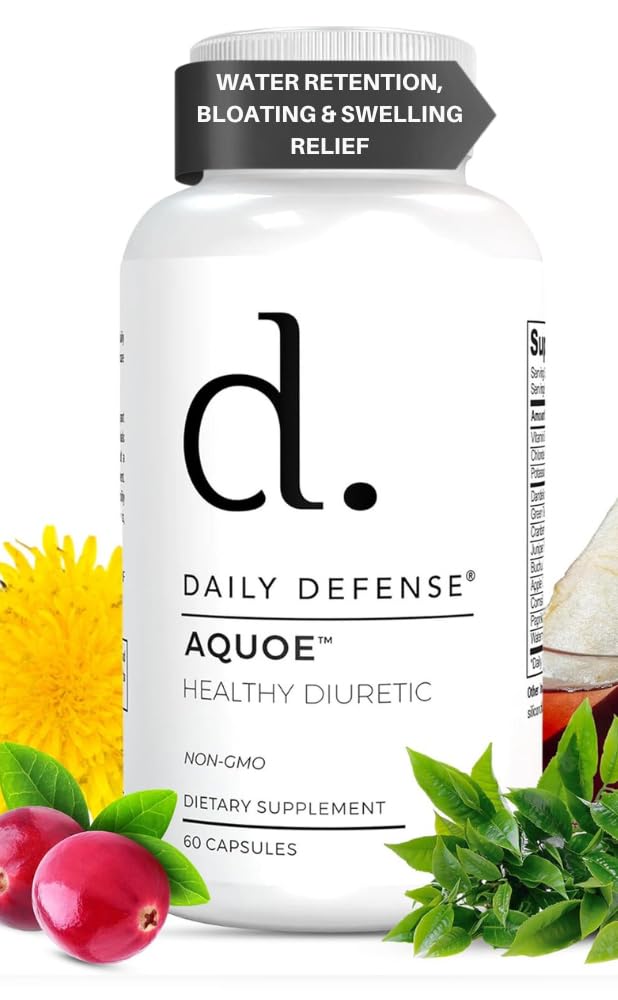 Pillole diuretiche - Pillole di mirtillo con Tè verde, Dandelion, Aceto di sidro di mele & More - Pillole d'acqua AQUOE per Bloating & Fitness - Pillole d'acqua della difesa quotidiana, 60 capsule