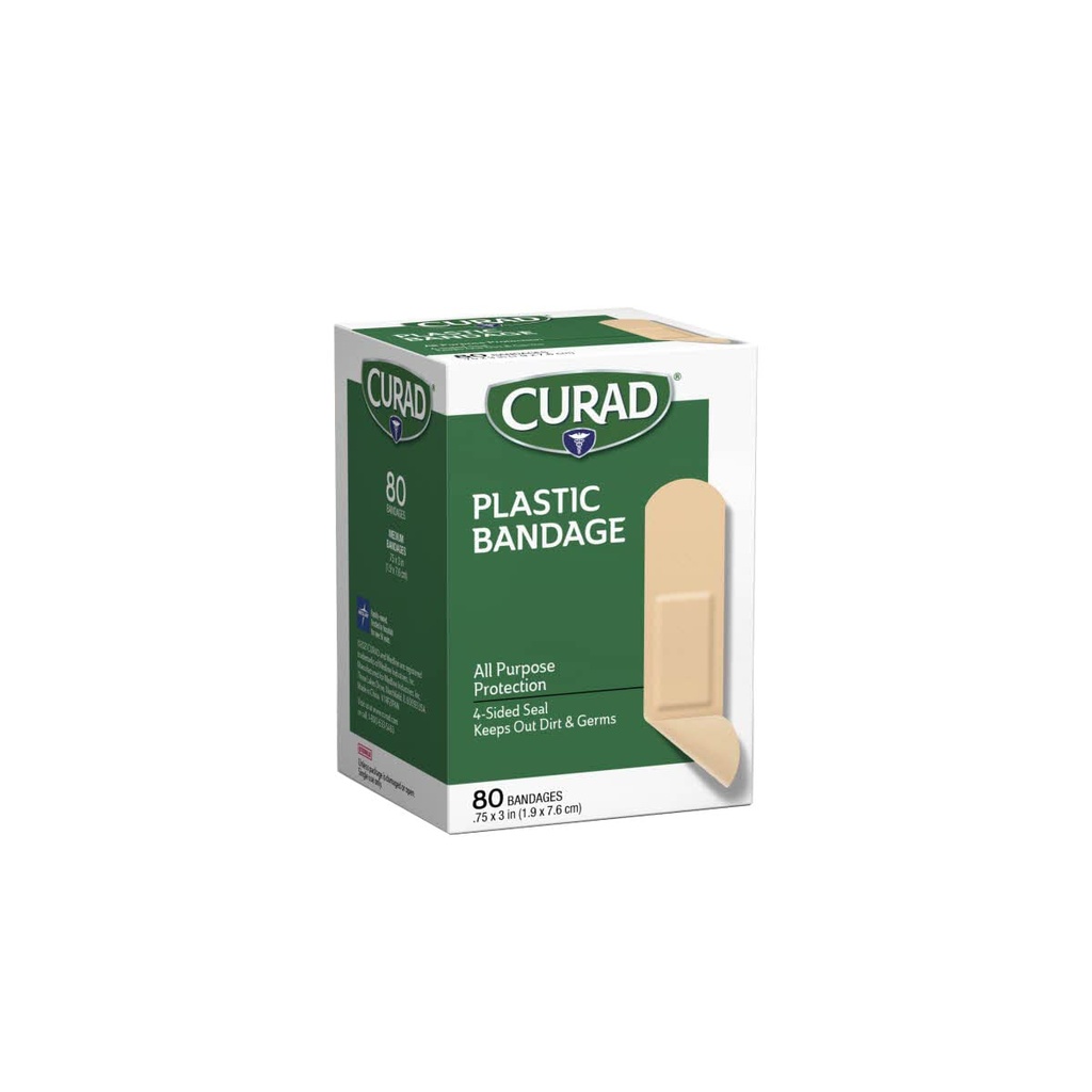Bandaggi di plastica curati .75 X 3 pollici 80