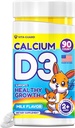 Calcium D3 Chewable Tablets per bambini – 640 mg Calcium & 320 IU Vitamin D3 – Non OGM, Latte Flavor – Bone & Teeth Support Supplement – 90 compresse per età 2+