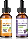 2 Confezione Magnesio Complesso Liquido Gocce Ananas & Uva Flavor