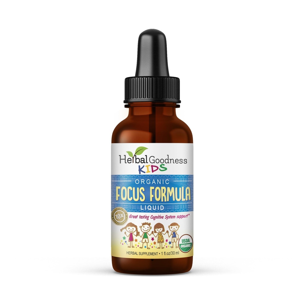 Integratori di concentrazione e attenzione 1oz - Integratori di messa a fuoco con Ashwagandha per bambini e chicco di caffè verde Estratto per una mente serena e Genius - Vitamine di messa a fuoco non OGM per bambini - Made in USA