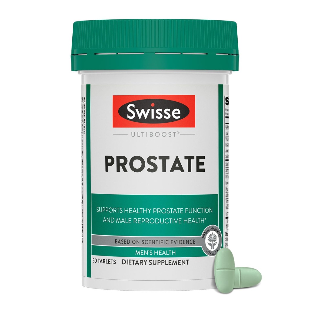 Swisse Saw Palmetto Prostate Supplemento per gli uomini | Salute riproduttiva e supporto alla prostata con zinco, selenio e ortica | 50 compresse