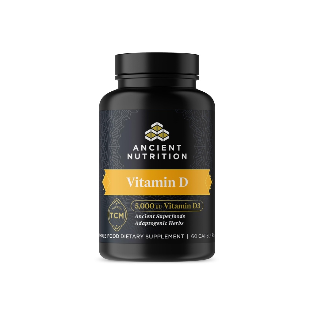 Antica vitamina D supplemento, 5.000 IU vitamina D per il supporto immunitario, fatto da Bone Broth e Estratto di funghi, supporta l'infiammazione sana, Paleo e Keto Friendly, 60 capsule