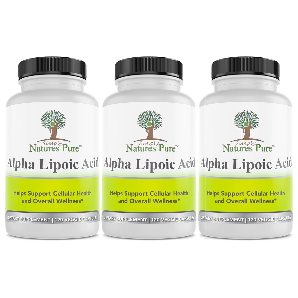 Semplicemente le naturali puro acido alfa lipoico 600mg 360 capsule vegetali, non OGM acido lattico 12 mesi di alimentazione