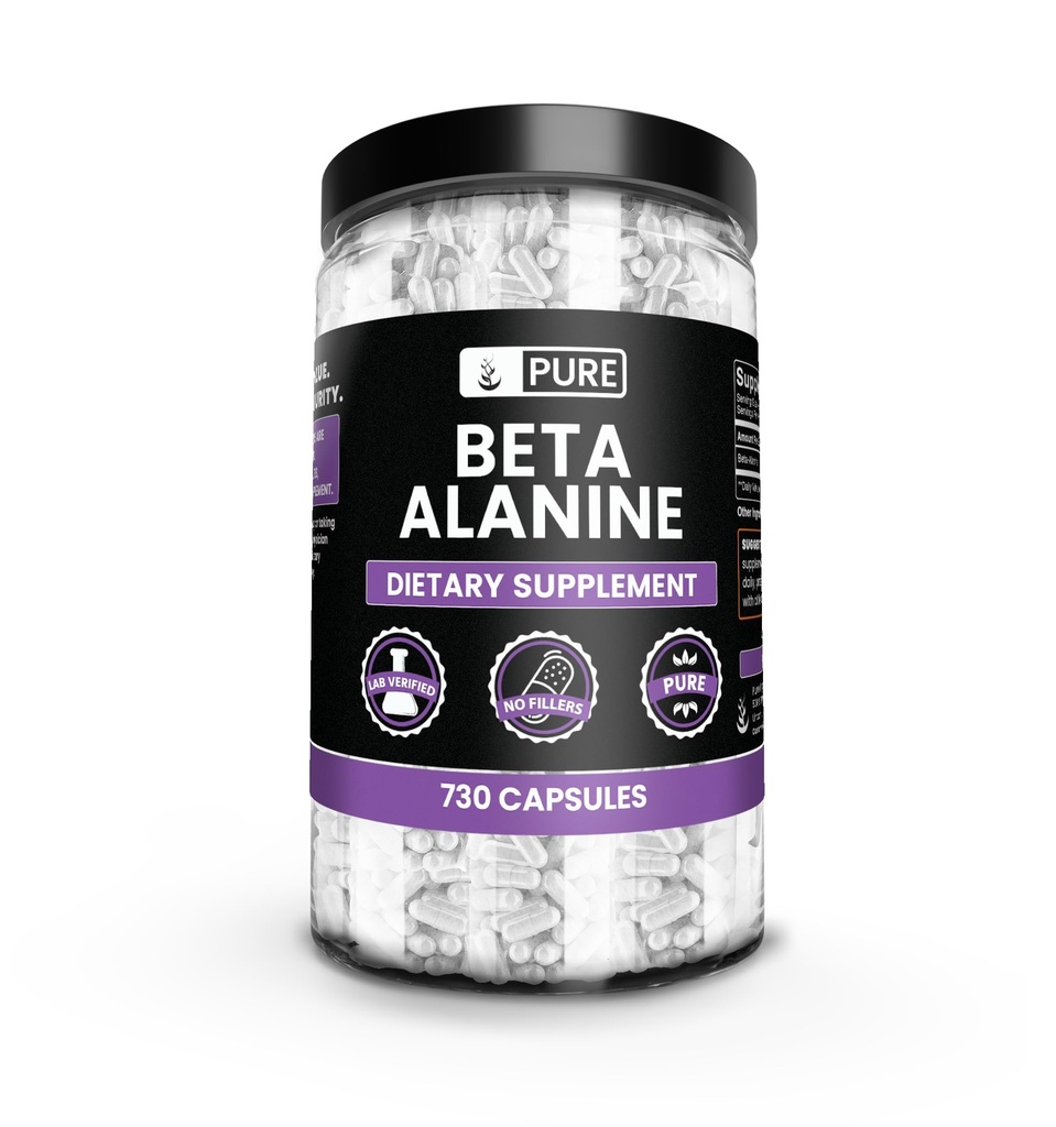 Ingredienti originali puri Beta Alanine, (730 Capsule) Sempre Pure, Senza Additivi o Filler, Verified Lab