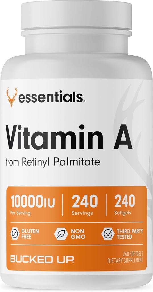Vitamina A 10000IU Per Serving, Essentials (240 Serve, 240 Softgels)
