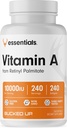 Vitamina A 10000IU Per Serving, Essentials (240 Serve, 240 Softgels)