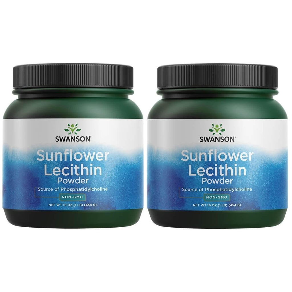 Swanson Sunflower Lecithin Powder, 16 oz (1 lb), 2 Pack