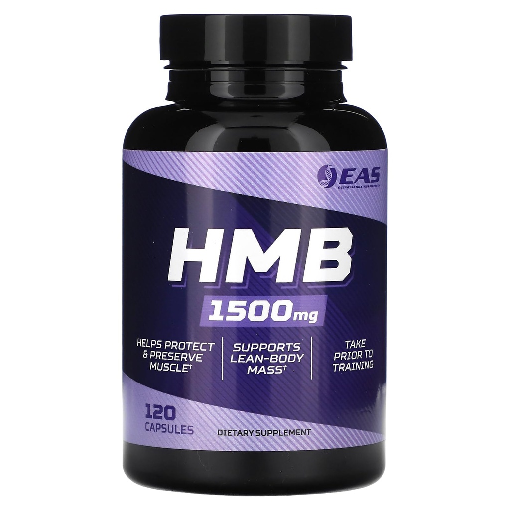 EAS HMB 1500mg | Qualità Beta-Hydroxy Beta-Methylbutyrate | Proteggere e sostenere la massa muscolare magra | Recupero migliorato & riparazione del muscolo | 120 capsule