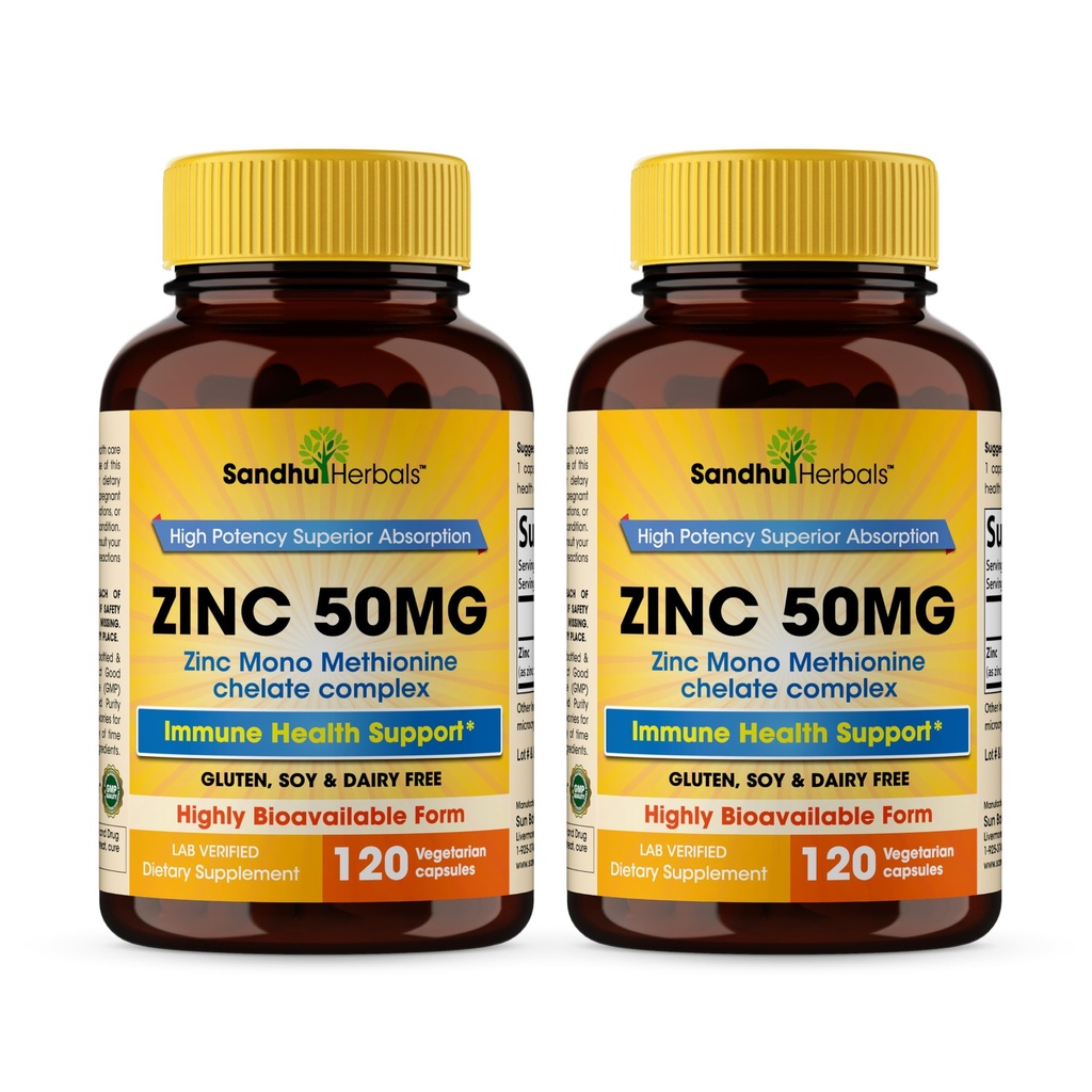 Zinc 50mg capsule per gli uomini e le donne, 240 Count | Integratori di zinco altamente assorbibili per il supporto del sistema immunitario | Zink 50 mg Mono Methionine Chelated Complex | Aiuta con la salute della pelle e l'immunità generale
