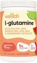 Wellah L-Glutamine Polvere Watermelon Lime (50 Serve) - 5g L-Glutamina Per Serving, Addolcito con Stevia