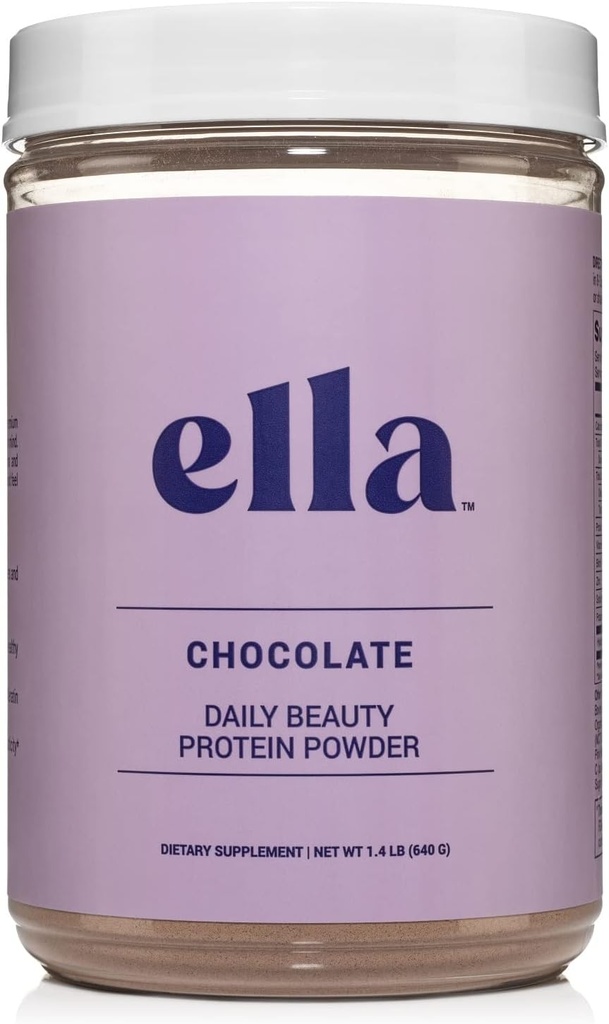 Polvere di proteine del collagene di Ella per le donne - Polvere giornaliera di proteine di bellezza con peptidi di collagene di erba - non OGM, senza glutine, senza dolcificanti artificiali - 20 porzioni