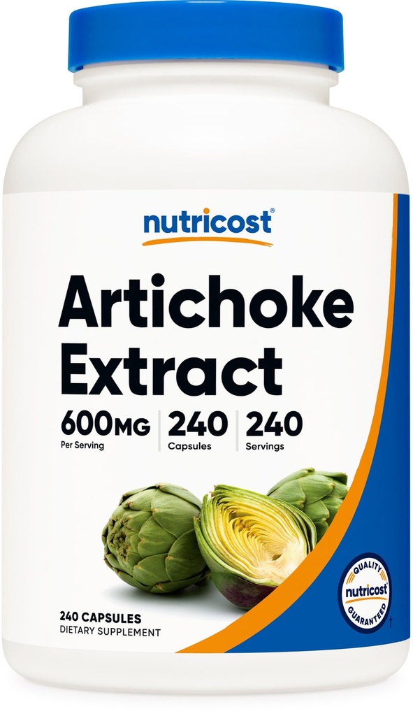 Estratto di carciofo di Nutricost 600mg, 240 capsule vegetariane - senza glutine, non OGM