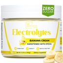 Zucchero Zero - Polvere di elettroliti della crema di banana - Idratazione rinfrescante - Caffeina Energia libera con tutti gli ingredienti naturali - Vegan, Keto & Paleo - Miscela di bevanda di polvere di elettroliti senza zucchero - 37 Serve