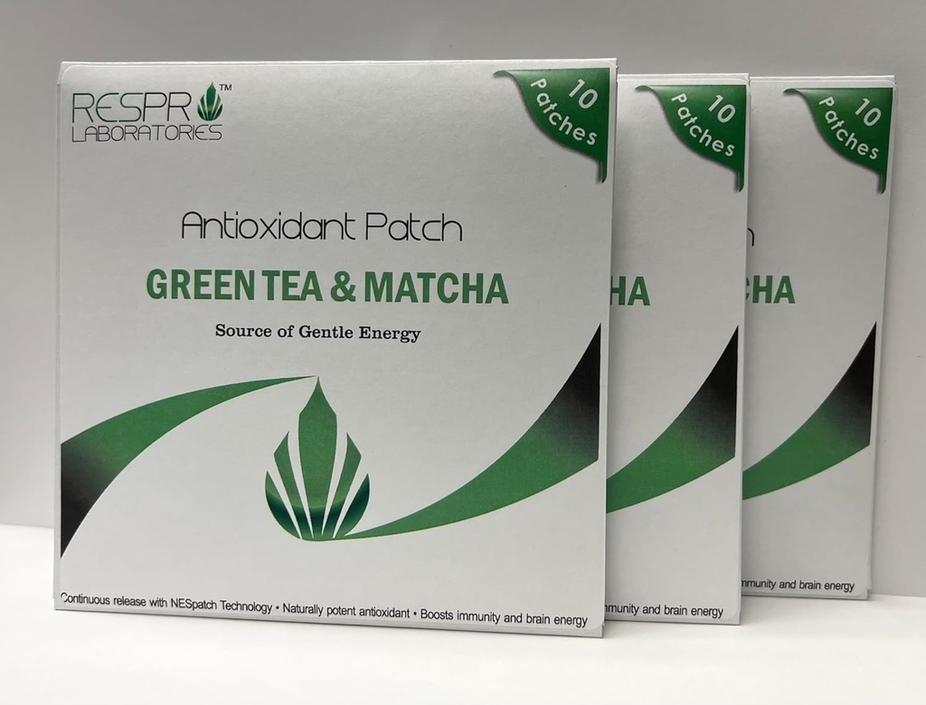 Patch antiossidante naturale Respro Labs con tè verde (EGCG) & Matcha, rilascio continuo - 10 patch