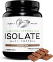 Isolato di proteine del siero di erba-Fed di festa del muscolo, tutta la pasta naturale ha aumentato, polvere di proteine dell'isolato del siero di latte per gli uomini e le donne, pulito, senza glutine, proteina di isolamento Delicious - cioccolato, 1lb
