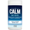 Mente calma di vitalità naturale, Citrato di magnesio + polvere di L-teanina, supplemento per sollievo di stress, senza glutine & vegetariano, non aromatizzato, 12 oz.