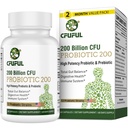 Probiotici per le donne e gli uomini, 200 miliardi di CFU 12 Strains con 3 prebiotici organici e probiotici per la salute digestiva Gut, Immune, Bloating & Gas, Energia, Salute complessiva, Shelf Stable - 2 mesi di fornitura