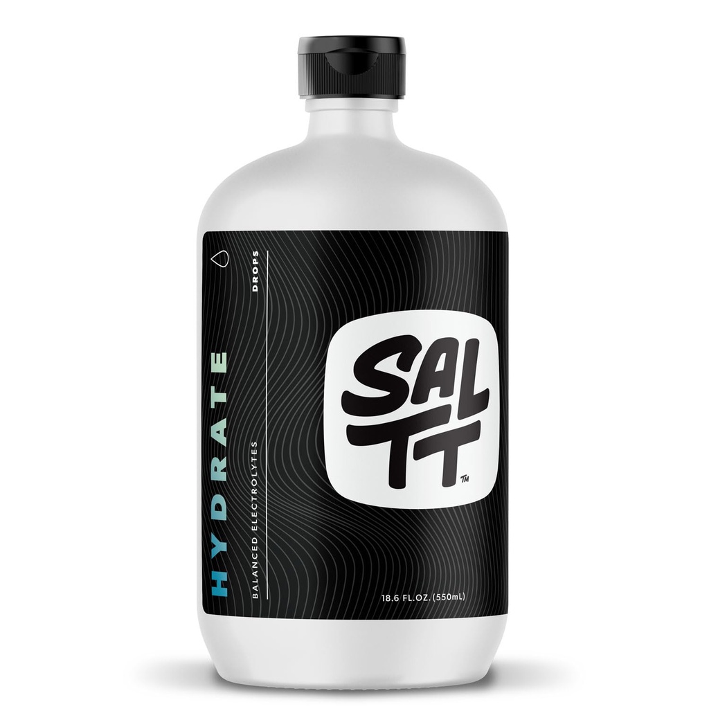 SALTT Hydrate Electrolyte Drops - Keto Diets - Intermittent Fasting - Supporto immunitario - Gluten & Sugar Free - Paleo - Sodio, Magnesio, Potassium & Trace Minerals - Unflavored - 18.6 fl oz