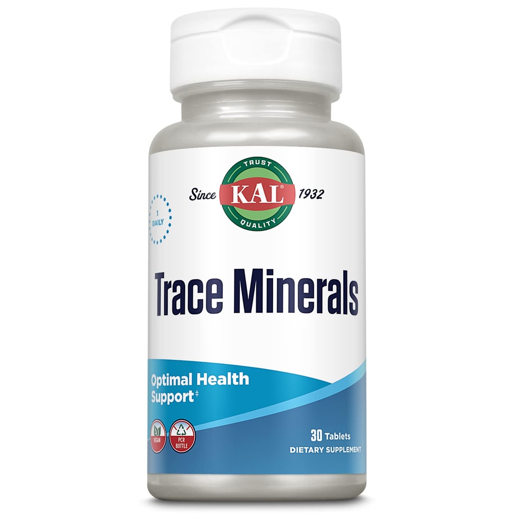 Kal Trace Minerals Actisorb Tablets, 30 Conte