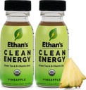 Ananas di energia pulita organica di Ethan, Boost di messa a fuoco naturale pre-allenamento senza zucchero, senza glutine, Vegan, B6 & B12 vitamina C con estratto di tè verde e Guayusa (2 Confezione di 2oz Shots)
