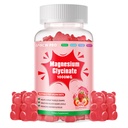 Magnesio Glycinate Gummies 1000mg - Zucchero Gratuito Magnesio Potassio Supplemento con Vitamina D, B6, CoQ10 per Calma Mood & Sleep Support - 60 Gummie di Fragola