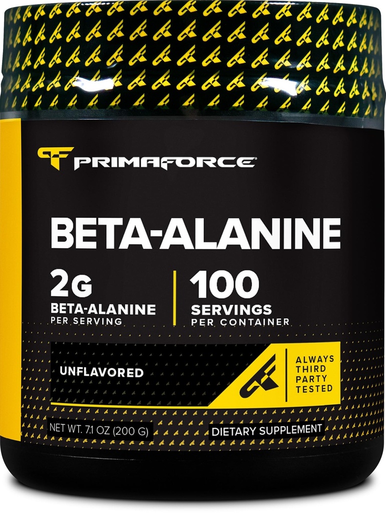 Primaforce Beta Alanine Polvere, non aromatizzata, 200 grammi - Gluten Free, Non OGM Supplemento per gli uomini e le donne