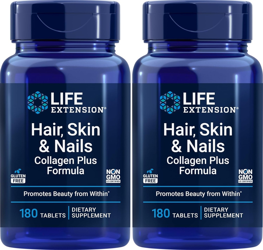 Vita Estensione Capelli, Pelle & Nails Collagen Plus Formula, 180 compresse (Pack of 2)