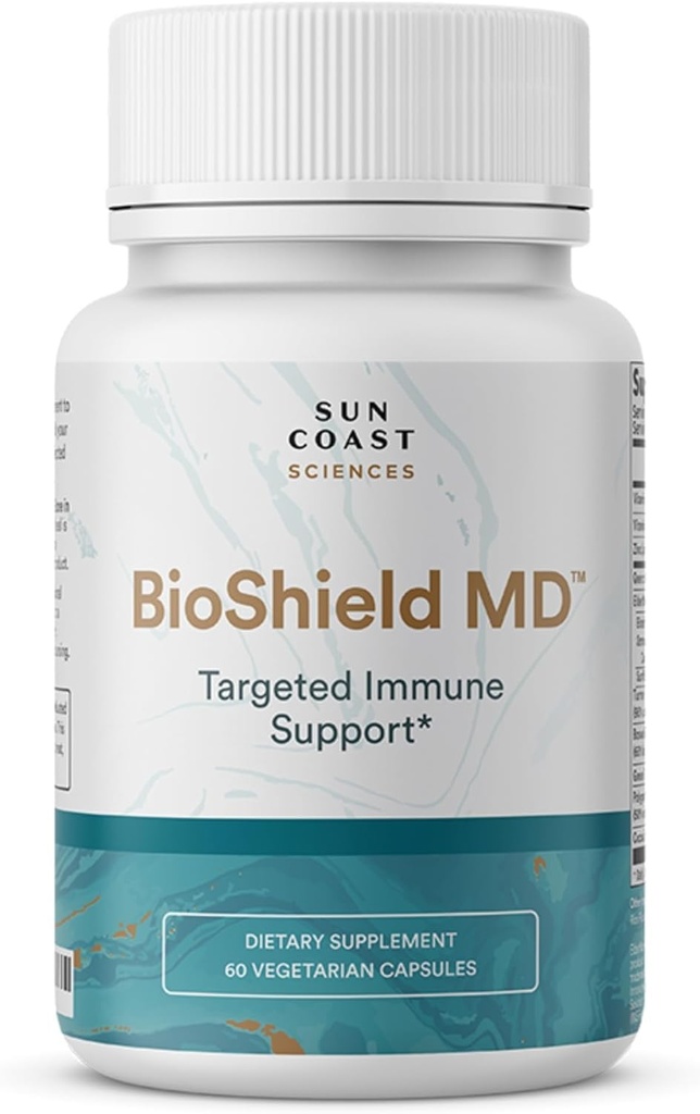 SUN COAST SCIENCES BioShield MD di Premium Immunity Support con Vitamina C, Vitamina D, Zinc, per Focus, Clarity, Joints Healthy and Muscle Recovery (60 capsule)