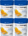 Destinazioni d'argento con vitamina C - Premium Nano Silver 60 PPM Colloidal Silver, miele organico e vitamina C Supplemento minerale Gocce per sostenere il sistema immunitario, Soothe Cough & Throat - Confezione da 4