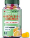 Yuve Vegan Omega 3-6-9 & DHA Gummies - Delizioso per bambini, Uomini & donne - Fatto da Algae & Chia - NO Fish Oil, NO Krill - Essential Fatty Acid Supplement - Non OGM, Senza glutine, Basato su piante - 60ct
