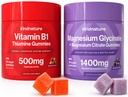 KINDNATURE Power Duo: Magnesio & Vitamina B1 Gummies Bundle – Miglioramento dell'energia & Nerve Support, Delicious & Chewable