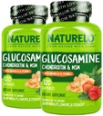 NATURELO Glucosamine Chondroitin MSM con Boswellia e Vitamina C - Supplemento per Comfort Congiunto, Mobilità e Forza - 120 capsule (Pack of 2)