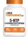 BulkSupplements.com 5HTP Capsule - 5-Hydroxytryptophan, Amino Acid Supplement - Gluten Free, 1 Capsule per Serving, 240 Count (Pack of 1)