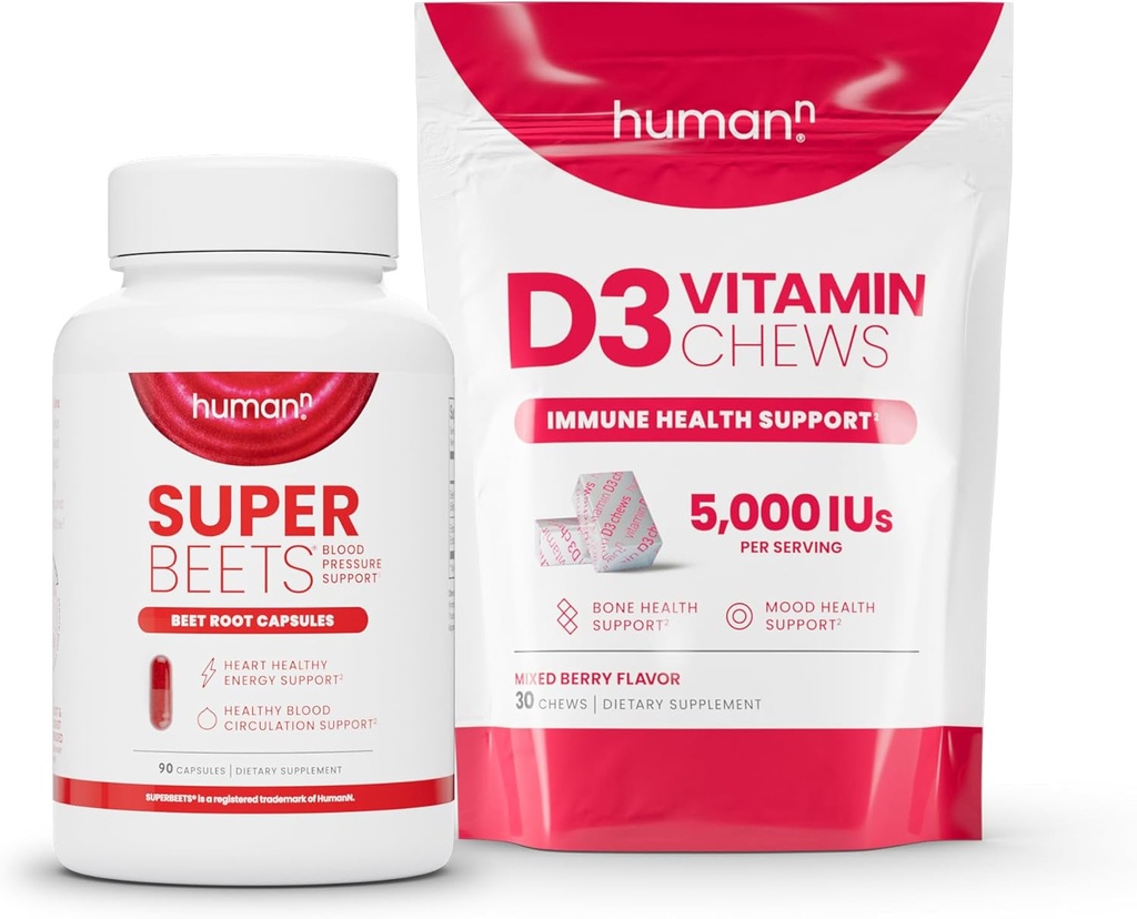 Humann SuperBeets barbabietola capsule di radice e D3 Chews
