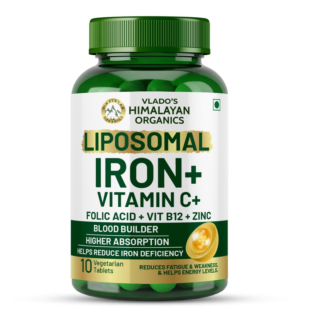 Vlado's Himalayan organics Liposomal Iron + vitamin C - 10 Veg Tablet